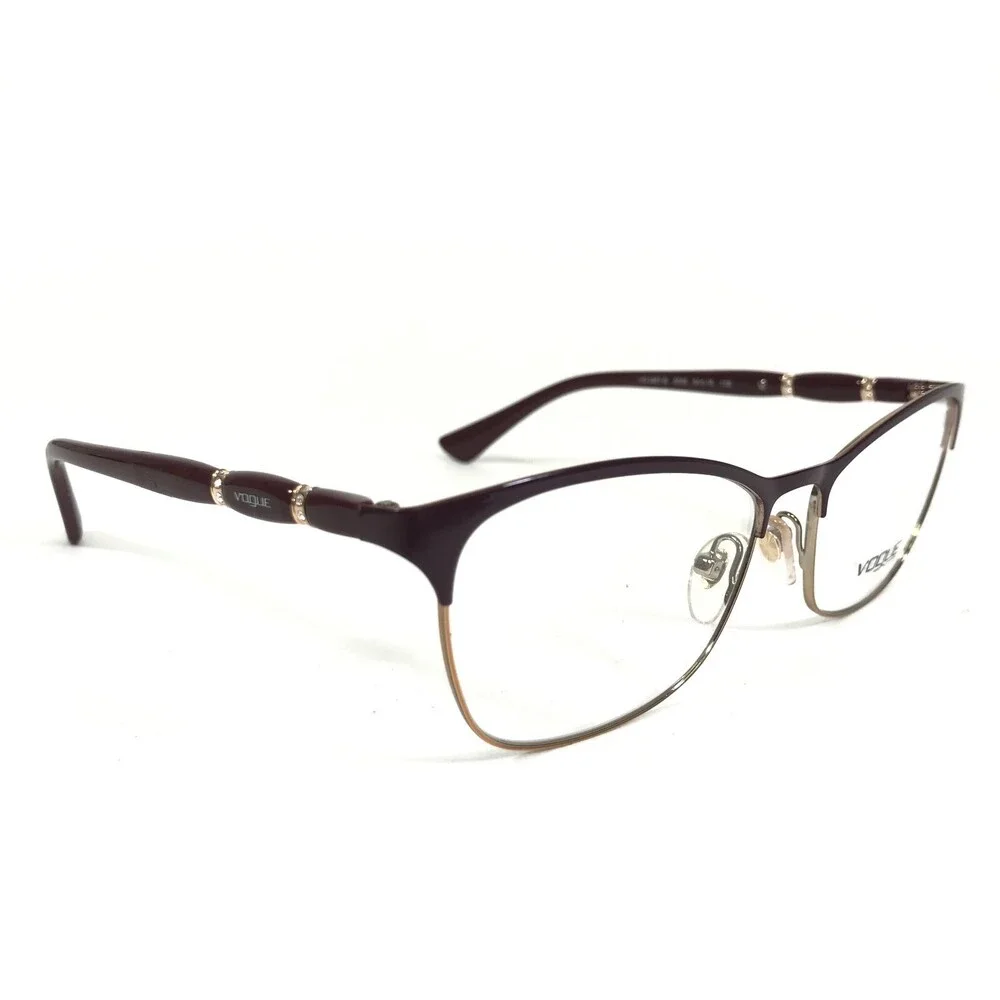 Vogue Eyeglasses Frames VO3987-B 5060 Burgundy Red Gold Crystals 54-16-135